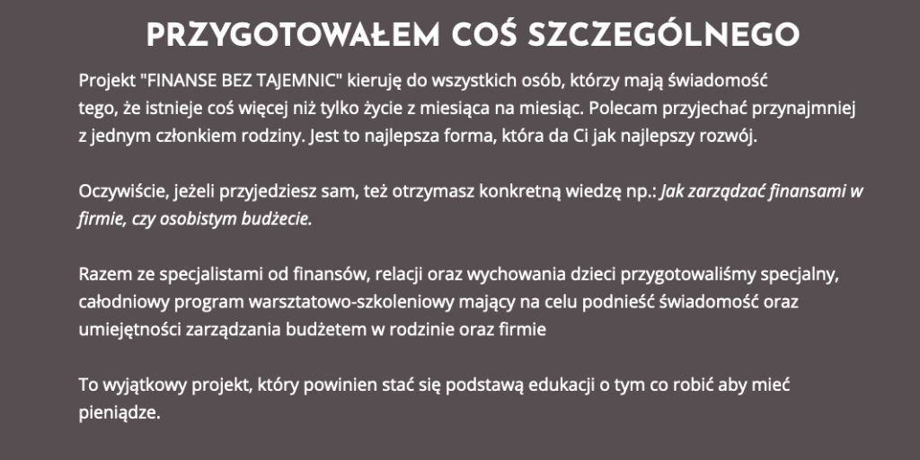 Trening Finanse Bez Tajemnic Akademia Osiagniec